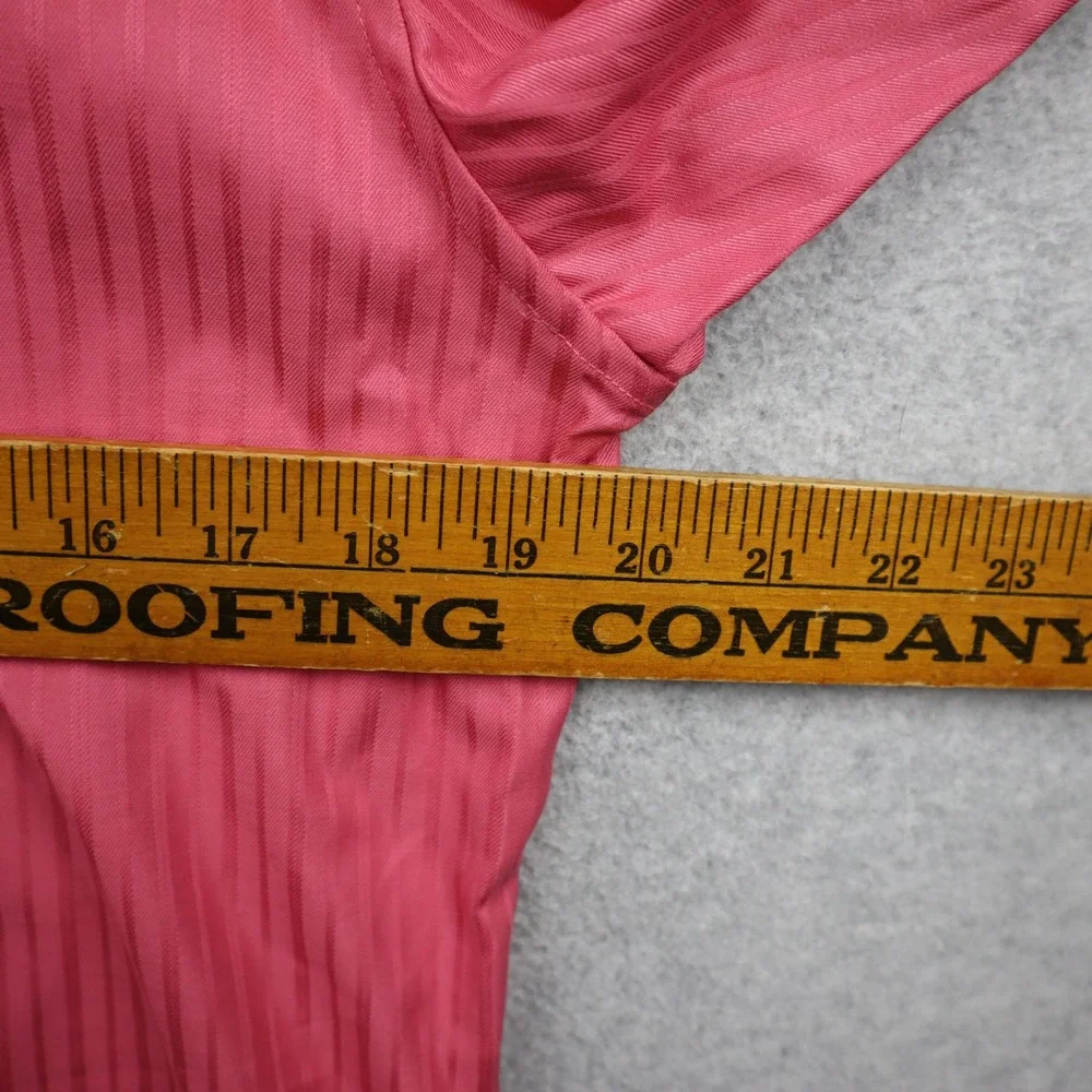 Kenneth Cole Reaction Dress Shirt Mens 15 32/33 Slim Fit Pink Stripe Cotton Long